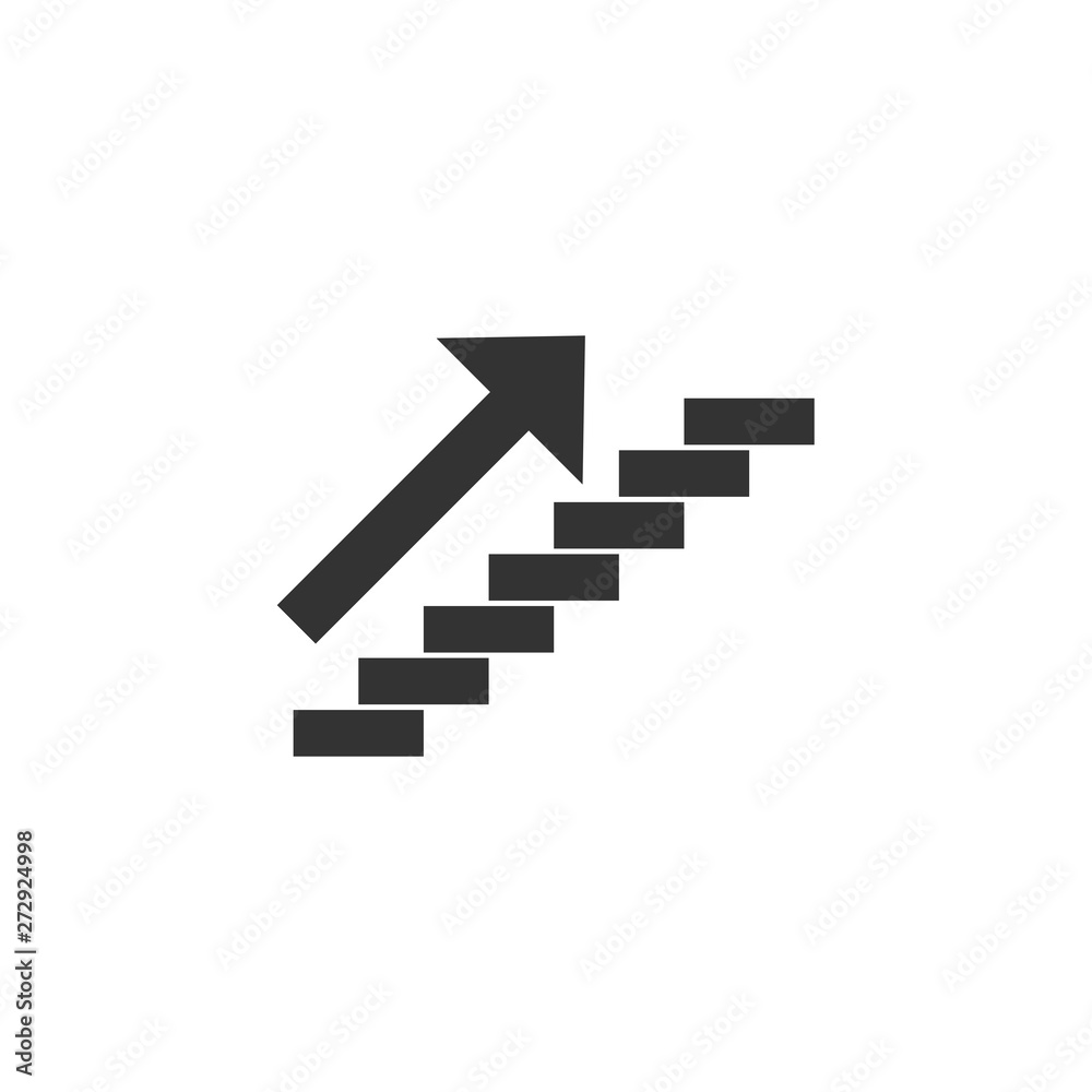 Stairs up symbol. Stairs icon upward, downward, isolated vector illustration