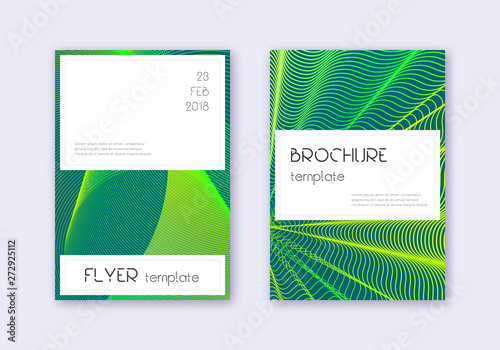 Stylish cover design template set. Green abstract 