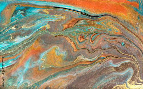 Bronze and gold marbling pattern. Golden marble liquid texture.