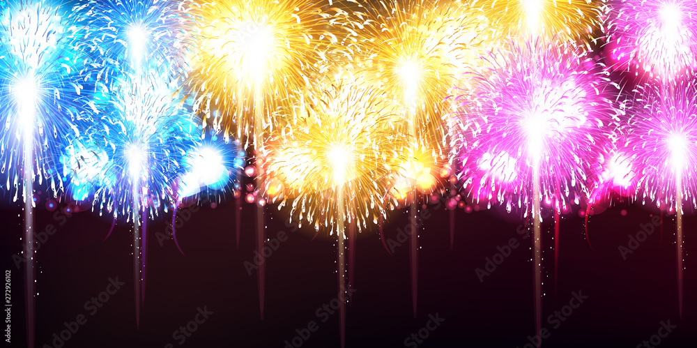 花火夏空背景stock Vector Adobe Stock