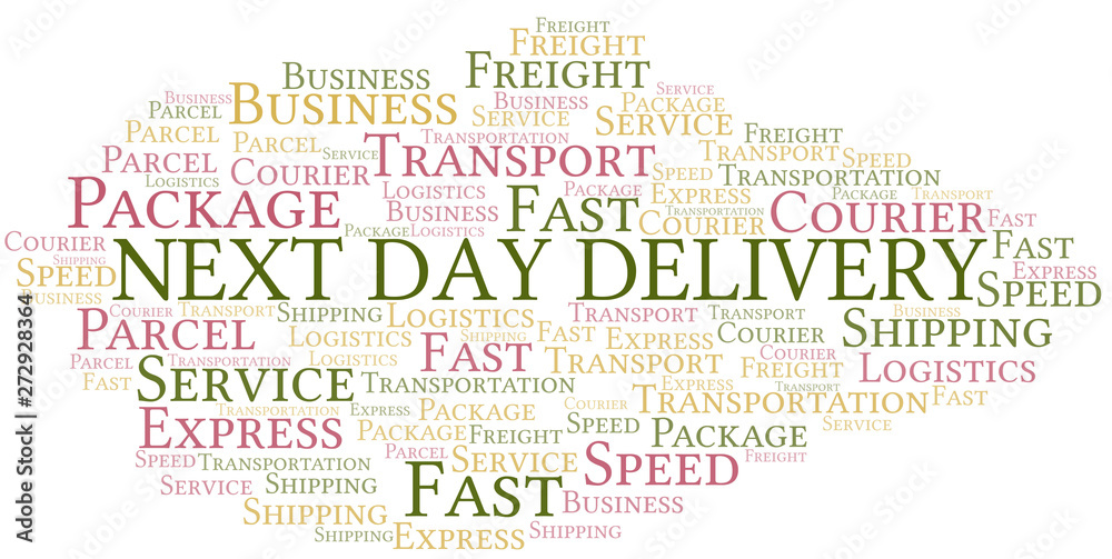 Next Day Delivery word cloud. Wordcloud made with text only. Next Day Delivery word cloud. Wordcloud made with text only.