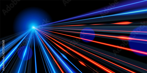 Vector art of dynamic light motion, light trail, high speed effect, traffic motion. light motion effect, slow shutter of traffic. 