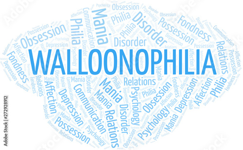 Walloonophilia word cloud. Type of Philia.