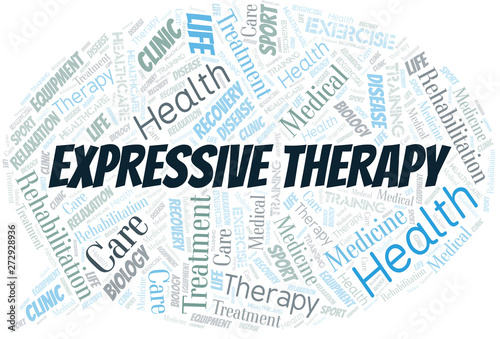 Expressive Therapy word cloud. Wordcloud made with text only.