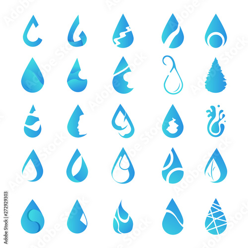 logo water collection design vector graphic twenty-five style