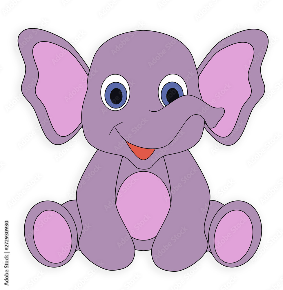 Fototapeta premium elephant animal cute drawing cartoon 
