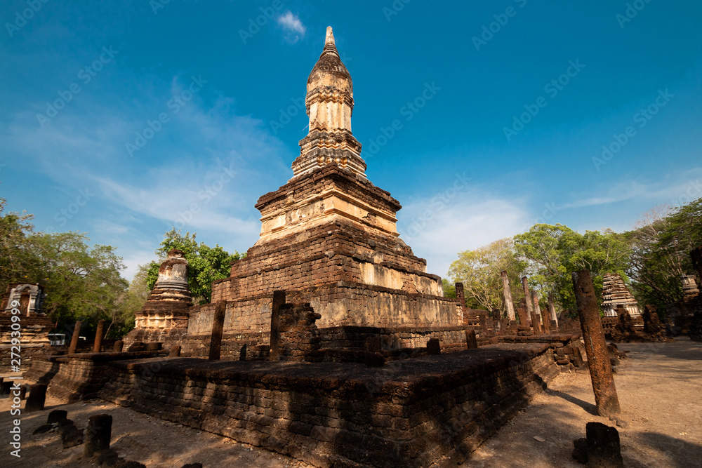 Ancient ruins of Ancient City In Sukhothai Over 700 years old