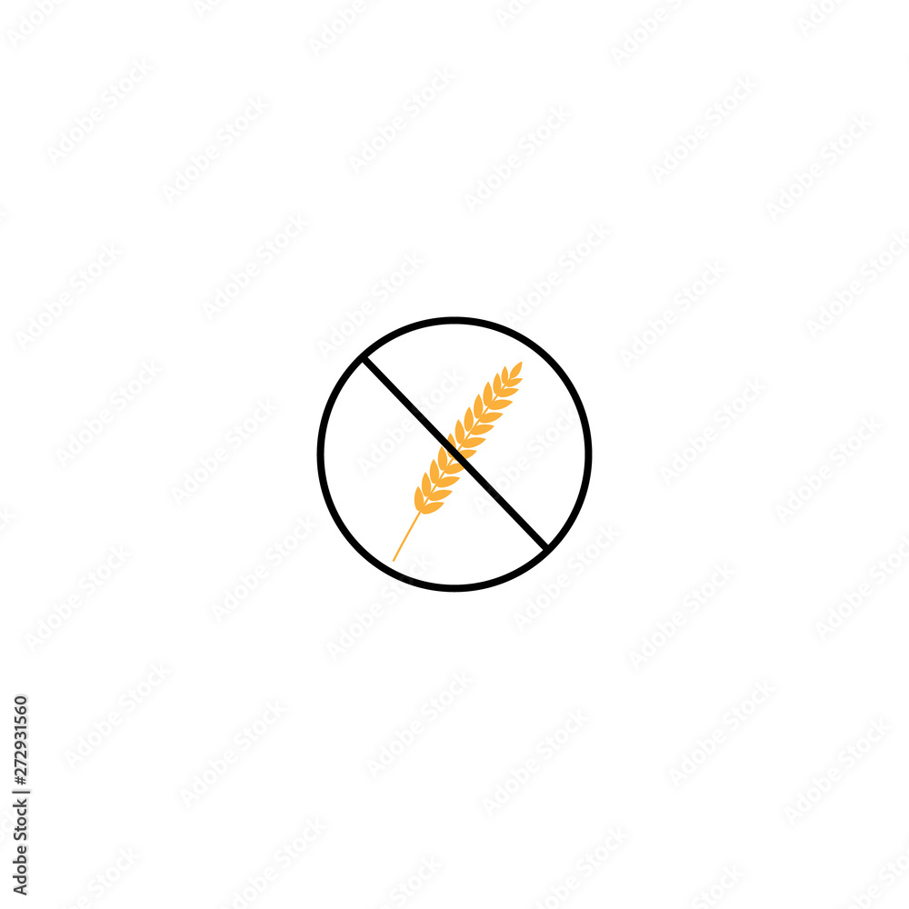 Fototapeta premium gluten free food allergy product dietary label flat vector icon for apps and websites
