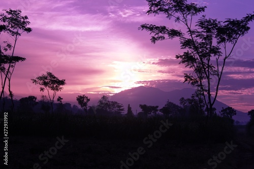 enjoy the sunrise in the mountains