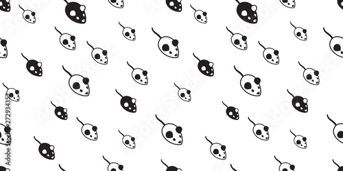 mouse seamless pattern vector rat cat scarf isolated cartoon tile background repeat wallpaper illustration design