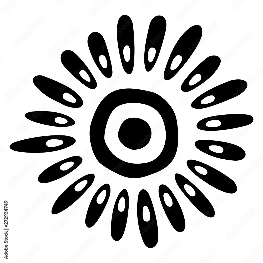 Stylized sun. Ethnic symbol. Tribal pattern. Stylized sun. Ethnic symbol. Tribal pattern.