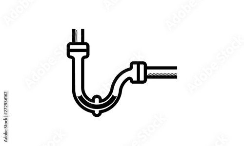 Clogging tube icon for plumbing and repair concepts