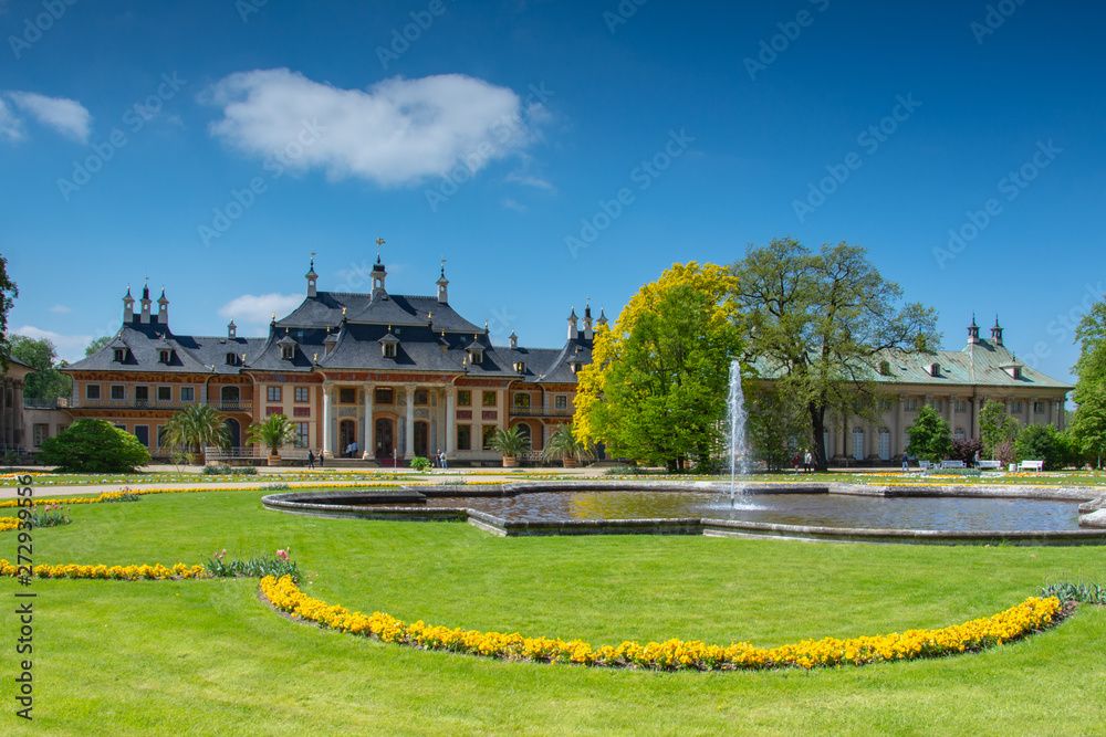 Dresden in Saxony- palace Pillnitz near the Elbe river