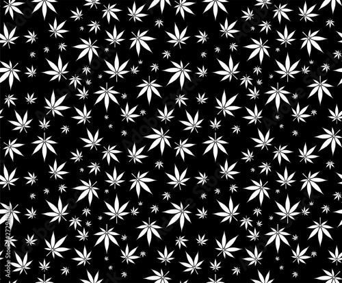 Seamless marijuana cannabis pattern vector image    illustration