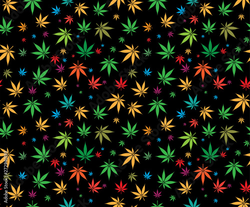 Seamless marijuana cannabis pattern vector image    illustration