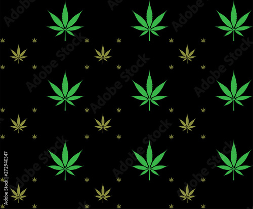 Seamless marijuana cannabis pattern vector image illustration