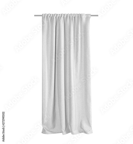 White grey curtain Isolated on a white background
