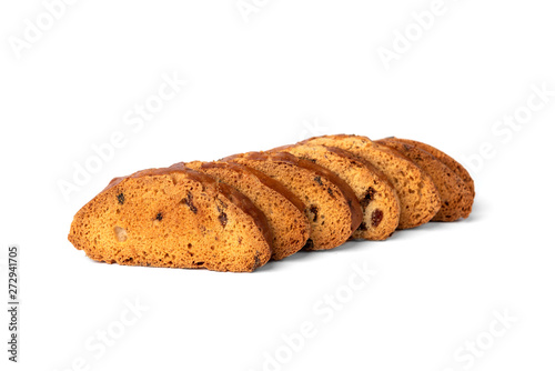 Crispy rusk isolated on white background.