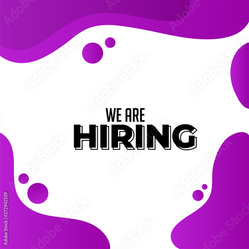 Abstract poster or template design for We Are Hiring, job recruitment concept.