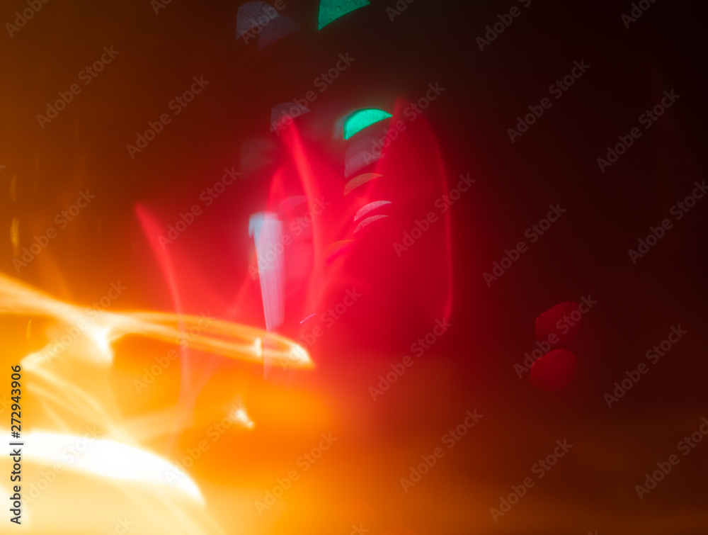 Abstract red lights background, unfocused night lights