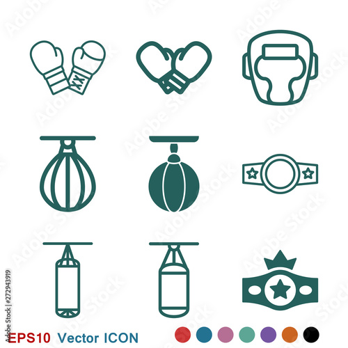 Boxing icon  equipment and sport vector graphics  symbol on a background