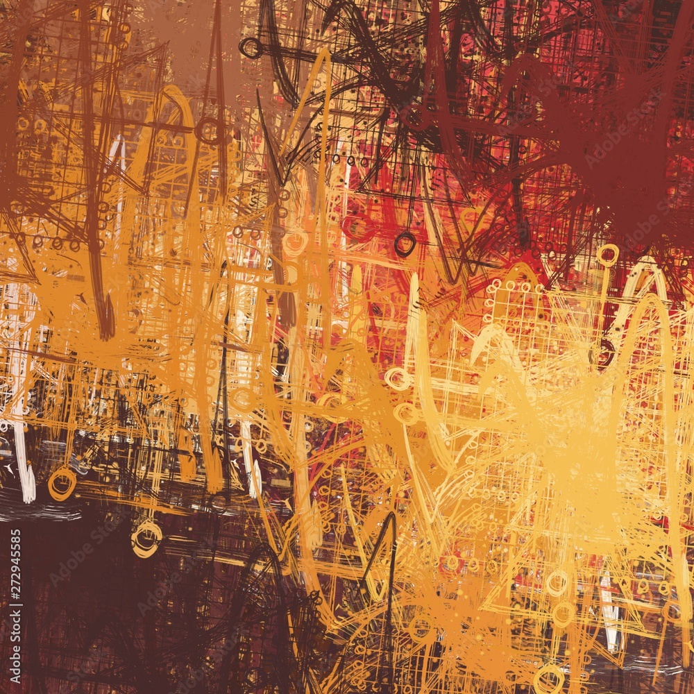 Obraz premium Artistic sketch backdrop material. Abstract geometric pattern. Chaos and random. Modern art drawing painting. 2d illustration. Digital texture wallpaper. 