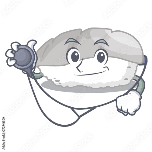 Doctor ika sushi isolated with the cartoon