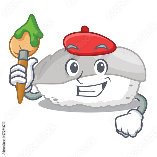 Artist ika sushi isolated with the cartoon