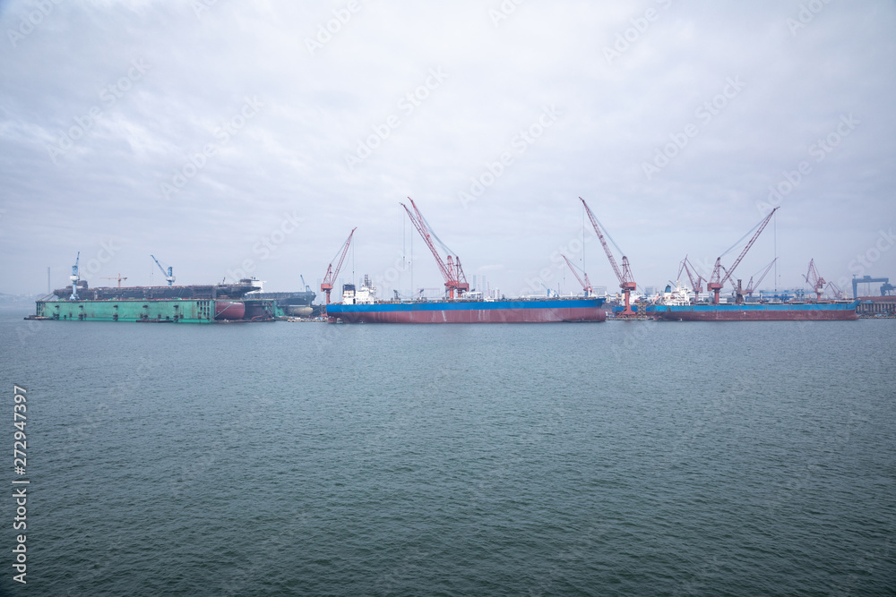 Cargo port in Dalian, China