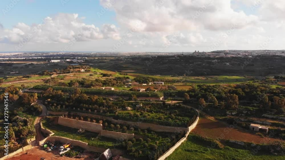 Aerial drone video from Malta, Dwerja and inner area of the island at winter. 2019.01.19 Aerial drone video from Malta, Dwerja and inner area of the island at winter. 2019.01.19