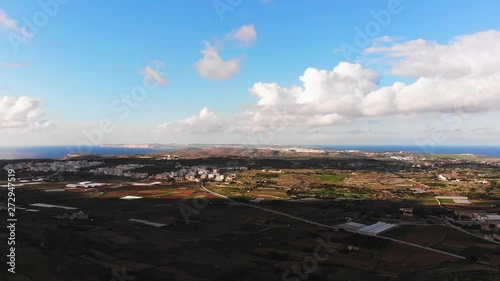 Aerial drone video from Malta, Dwerja and inner area of the island at winter. 2019.01.19 photo