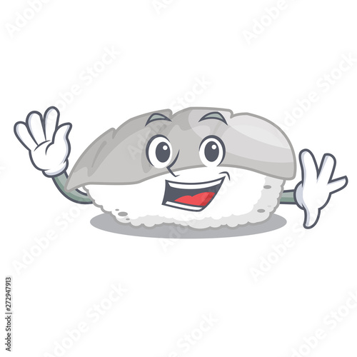 Waving ika sushi is served mascot place