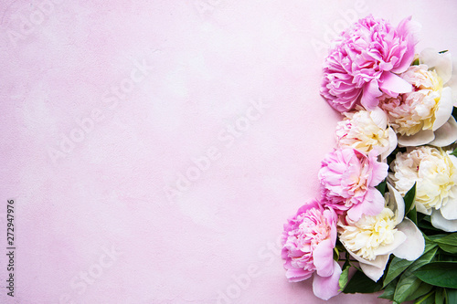Background with pink peonies © Olena Rudo