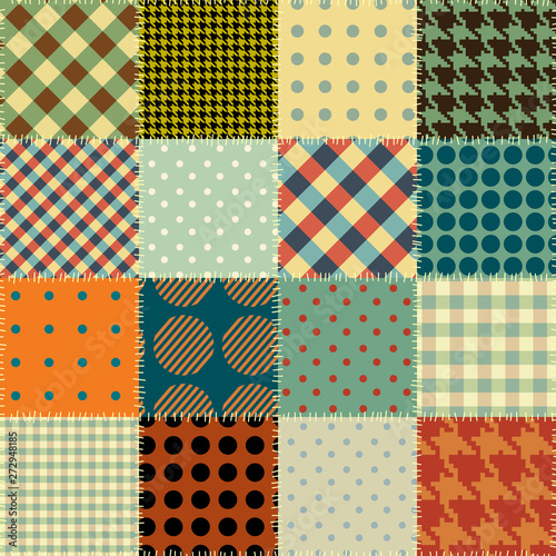 Seamless background pattern. Patchwork pattern. Vector image