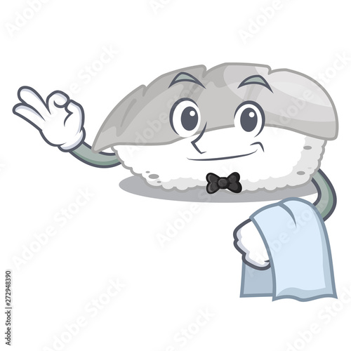 Waiter ika sushi in the cartoon shape