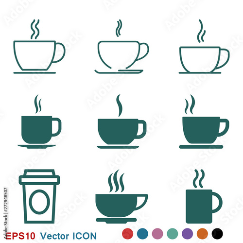 Wallpaper Mural Coffee cup icon. Coffee drink vector symbol stock web illustration. Torontodigital.ca