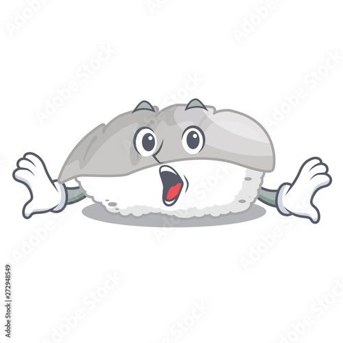 Surprised ika sushi in the cartoon shape