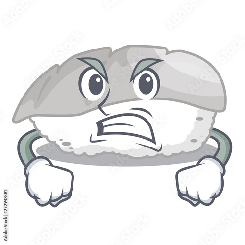 Angry ika sushi in the cartoon shape