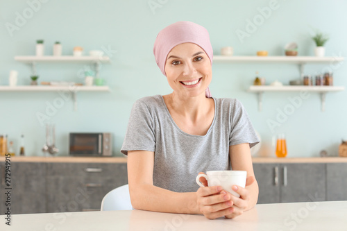 Woman after chemotherapy in...