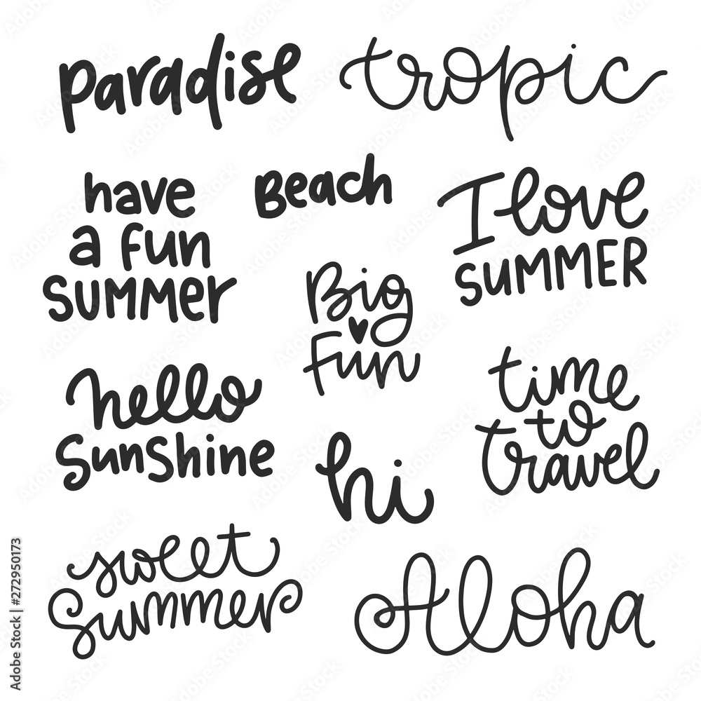 Vector summer lettering. Vector summer lettering.