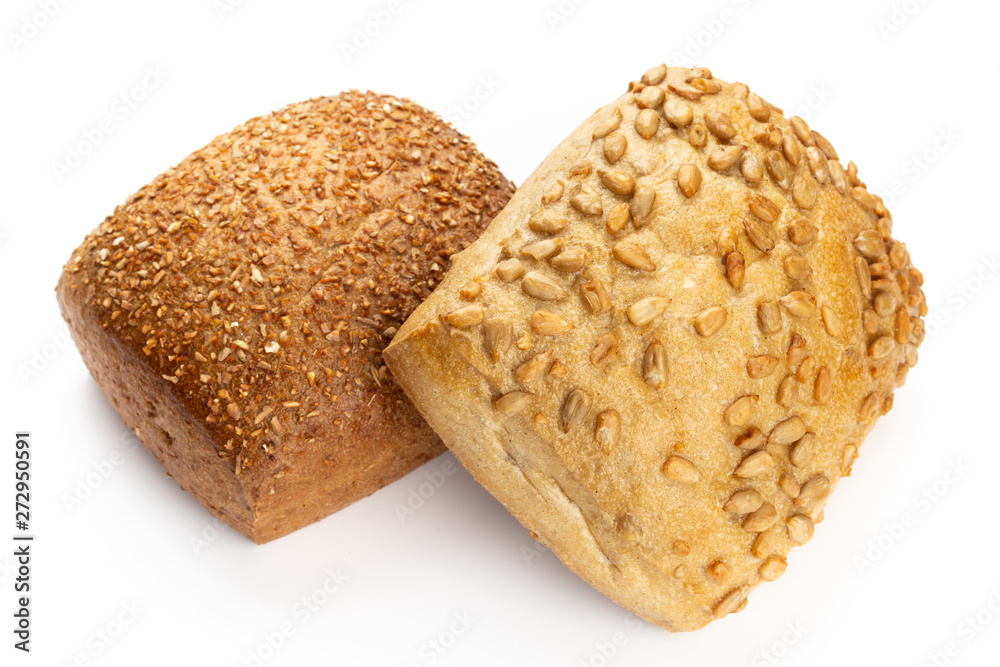 Rye eco breads on the white background. Rye eco breads on the white background.