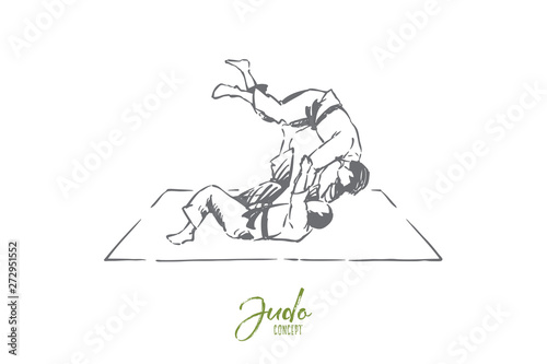 Judo, eastern martial arts, karate sparring, fighting competition, championship match, self defence exercise