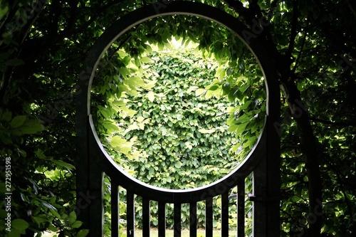Moon gate in garden
