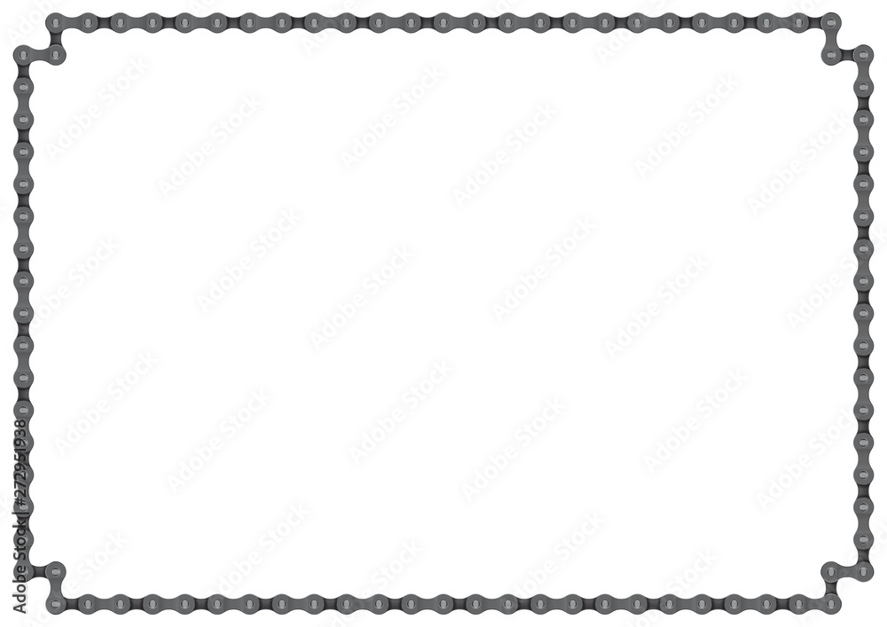 Vector realistic bike chain. A4 frame line. Isolated on white background. Vector realistic bike chain. A4 frame line. Isolated on white background.