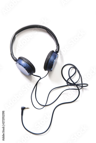 blue headphones isolated on white