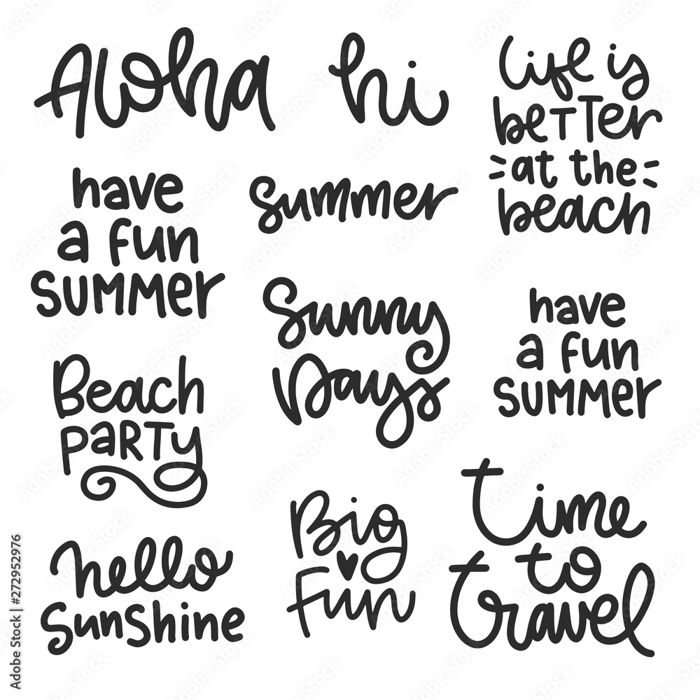 Vector summer lettering. Vector summer lettering.