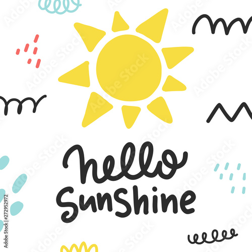 Vector summer doodle poster with phrase