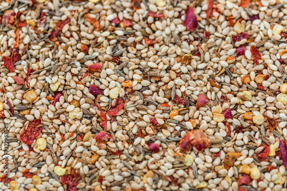 top view of mix seasoning of Chinese barbecue top view of mix seasoning of Chinese barbecue