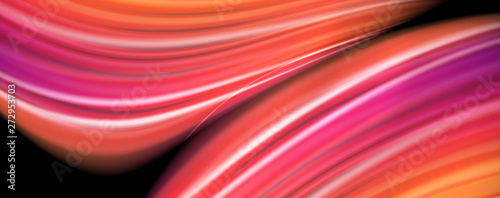 Modern rainbow liquid color flow colorful poster. Wave Liquid shape in black color background. Abstract composition
