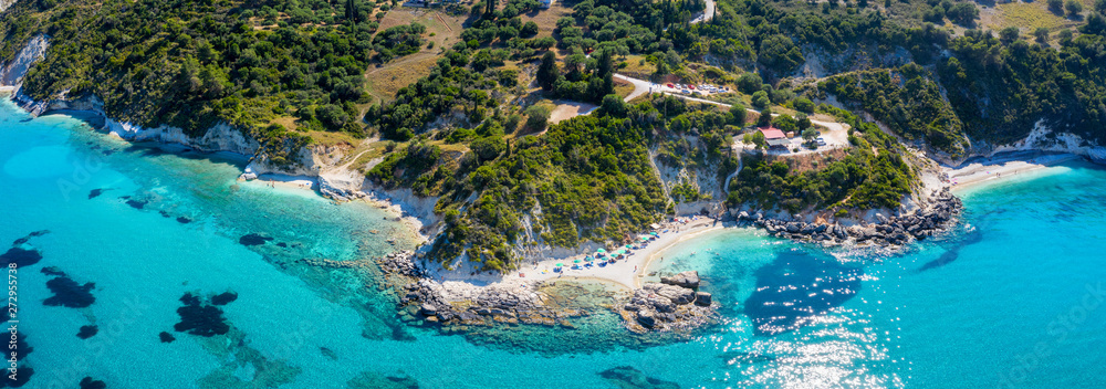 Panorama der Küste rund um den Xigia Strand in Zakynthos, Ionische Inseln, Griechenland